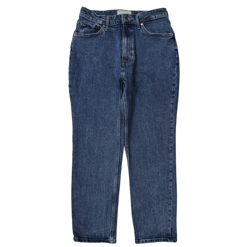 {Everlane} "The Curvy Cheeky Jean Crop" Blue High Rise Straight Leg Denim Jeans